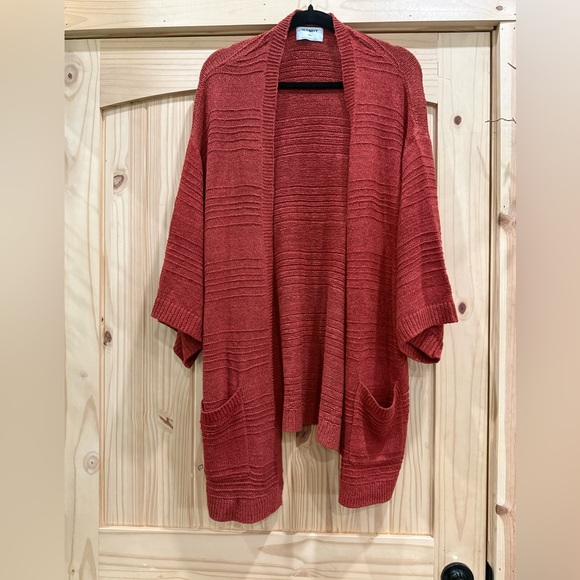 Old Navy Sweaters - Old Navy Brick Red Open-Front Knit Cardigan